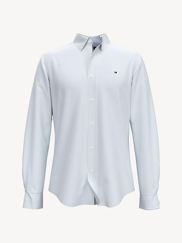 Férfi Tommy Hilfiger Custom fit essential stretch solid oxford Ingek Fehér | HU 1032XYU